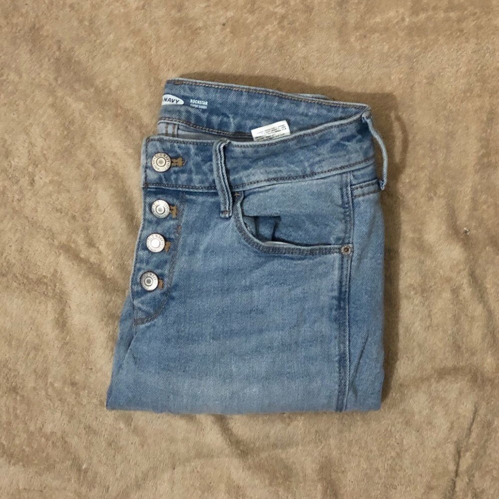 BUTTON UP HIGH WAIST SKINNY JEANS